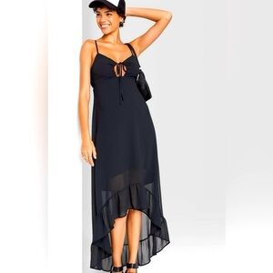 Wild Fable Boho Black Hi Lo Maxi Dress Beach Dress size XS/S NWT